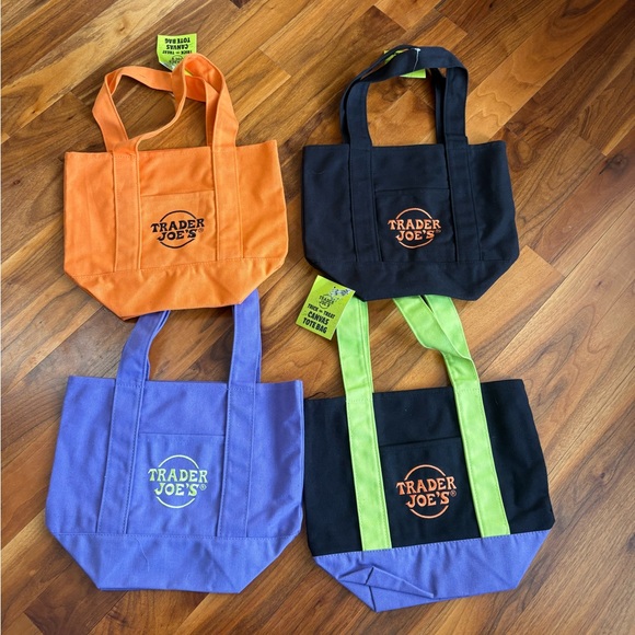 Trader Joe'S Handbags - Trader Joe’s Fall/Halloween Mini Canvas Tote Bag Set, all 4, NEW